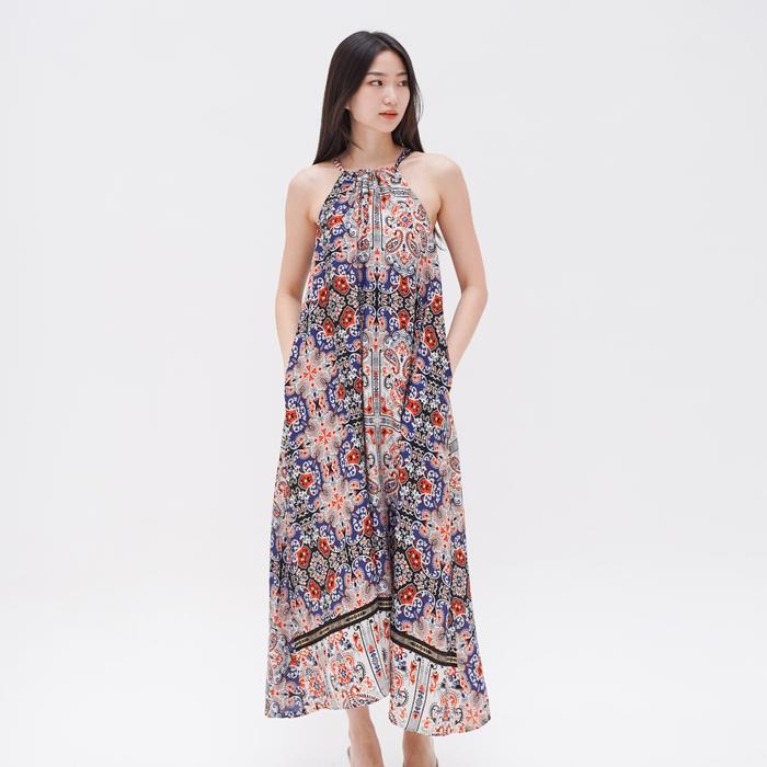 Sleeveless Dress Pantai Wanita Tanpa Lengan Motif Batik Fullprint Bahan Rayon Premium - Batik 01
