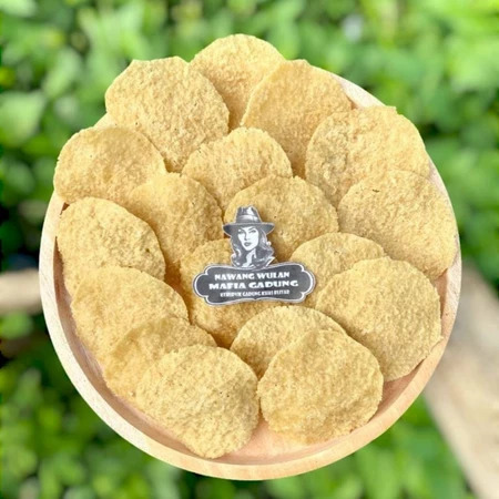 Kerupuk Puli Beras MADIUN Krupuk Gendar Bulat Mentah Ukuran Sedang Rasa Bawang Enak Renyah Gurih